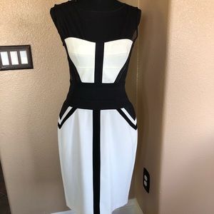 BCBG black and white cocktail dress